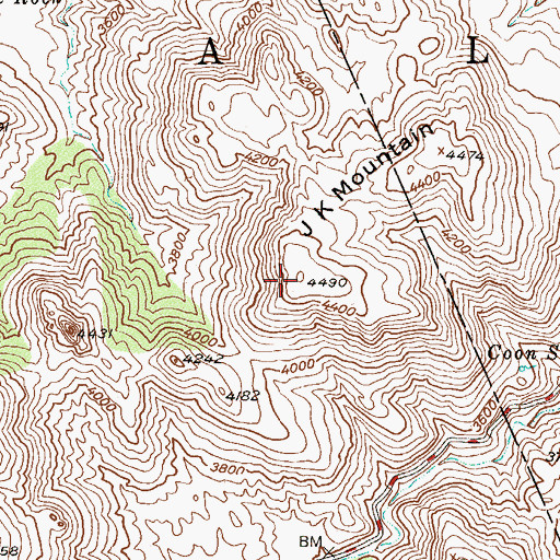 Topographic Map of J K Mountain, AZ