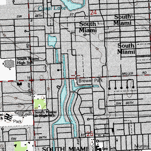 Topographic Map of Brewer Park, FL