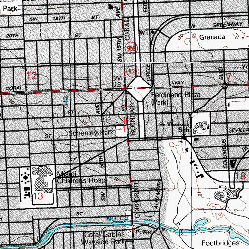 Topographic Map of Schenly Park, FL