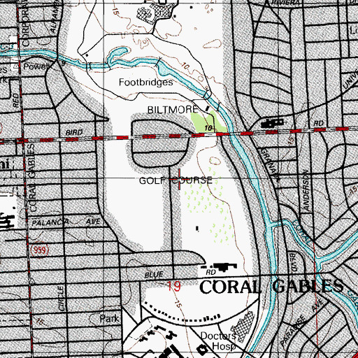 Topographic Map of Biltmore Golf Course, FL