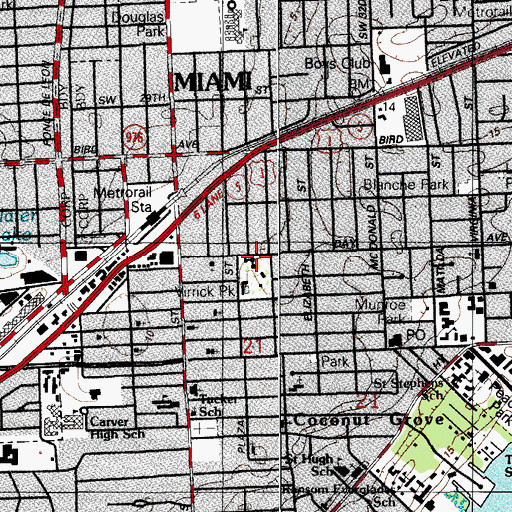 Topographic Map of Virrick Park, FL