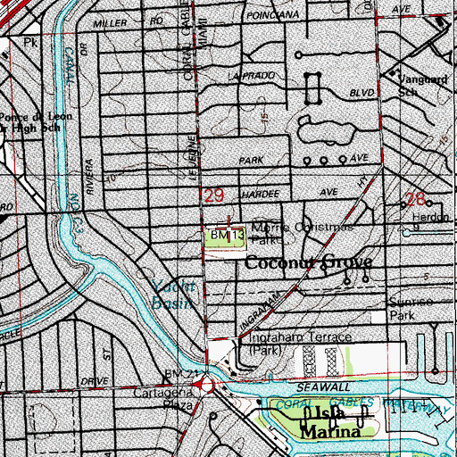Topographic Map of Merrie Christmas Park, FL