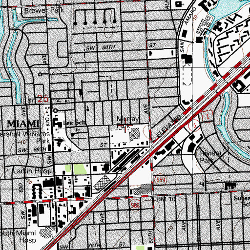 Topographic Map of Murray Park, FL