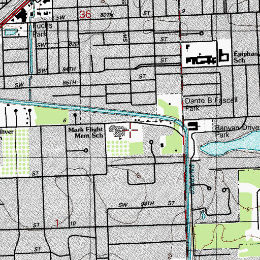Topographic Map of Mark Flight Memorial School, FL