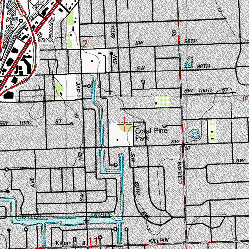 Topographic Map of Coral Pine Park, FL