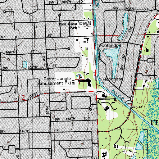 Topographic Map of Parrot Jungle, FL