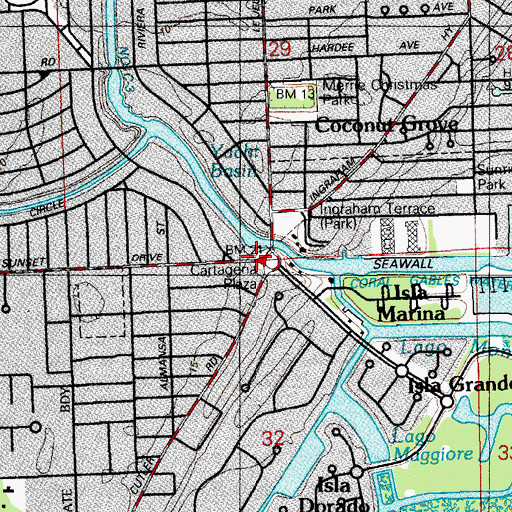 Topographic Map of Cartagena Plaza, FL