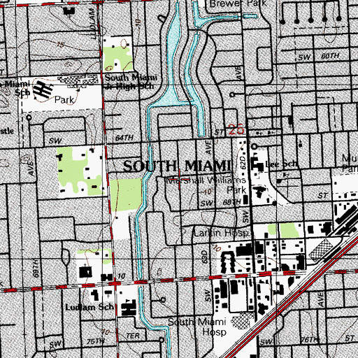 Topographic Map of Marshall Williams Park, FL