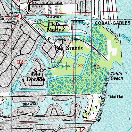 Topographic Map of Isla Grande, FL