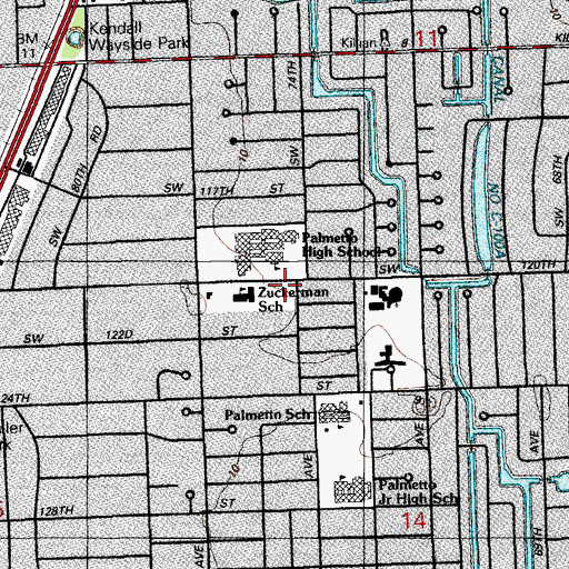 Topographic Map of Jeanne Zuckerman School, FL