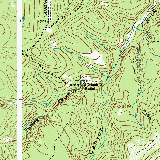 Topographic Map of J Slash X Ranch, AZ