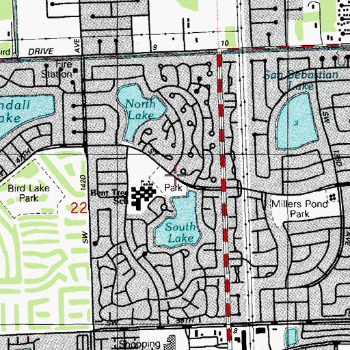 Topographic Map of Bent Tree Park, FL