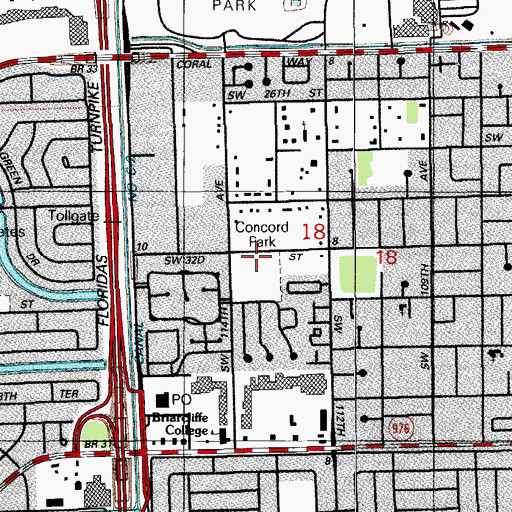 Topographic Map of Concord Park, FL