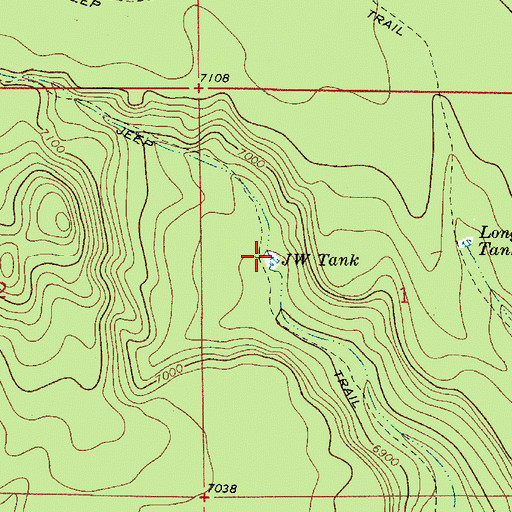 Topographic Map of J W Tank, AZ