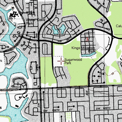 Topographic Map of Sugarwood Park, FL