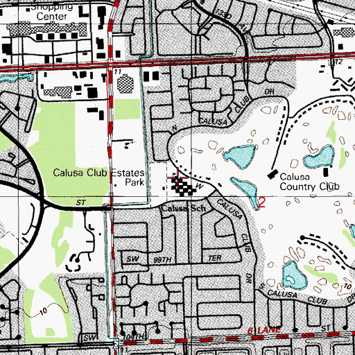 Topographic Map of Calusa Club Estates Park, FL