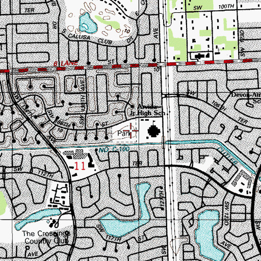 Topographic Map of Arvida Park, FL