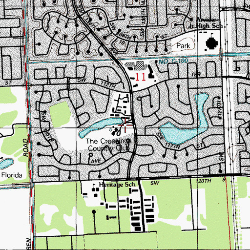 Topographic Map of The Crossings Country Club, FL