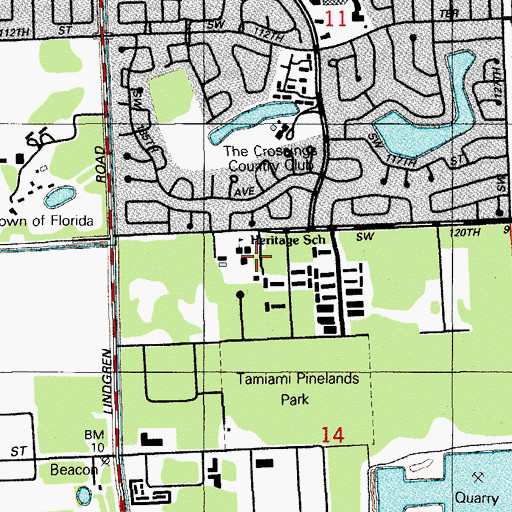 Topographic Map of Heritage School, FL
