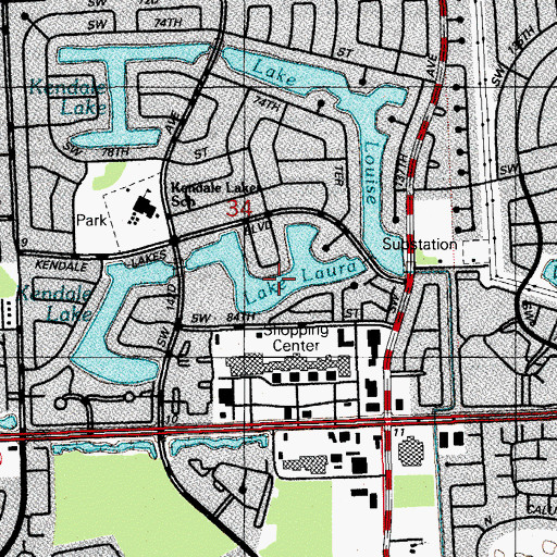 Topographic Map of Lake Laura, FL