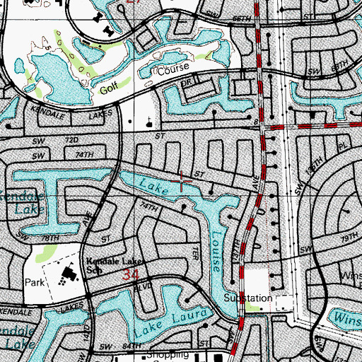 Topographic Map of Lake Louise, FL