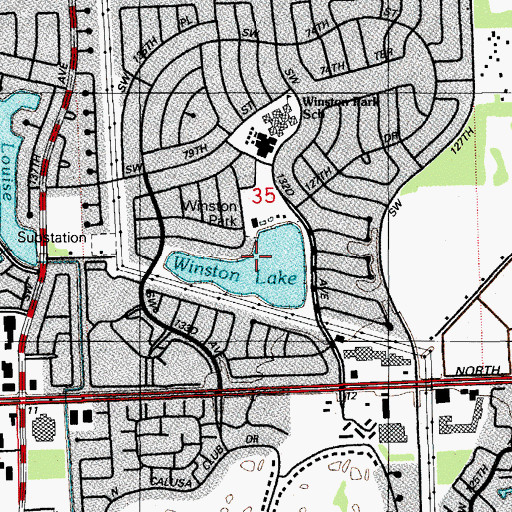 Topographic Map of Winston Lake, FL