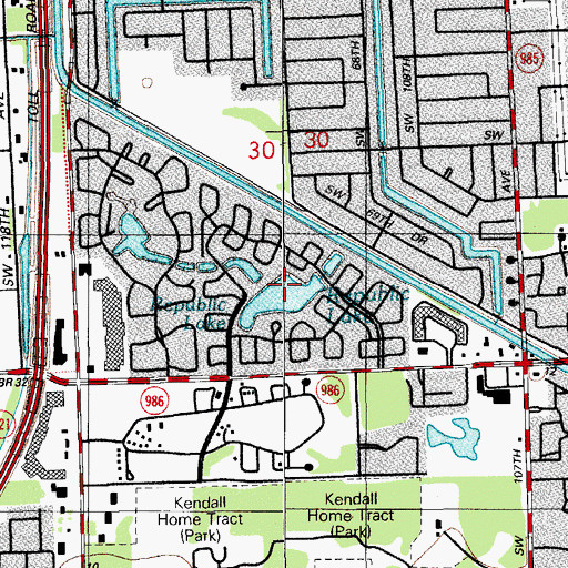 Topographic Map of Republic Lake, FL