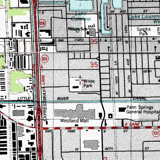 Topographic Map of Wilde Park, FL