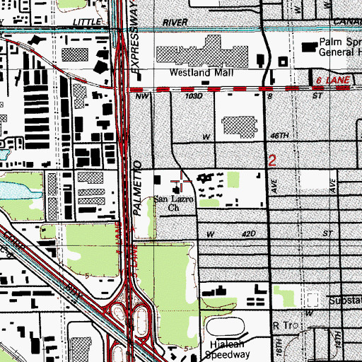 Topographic Map of San Lazro Church, FL