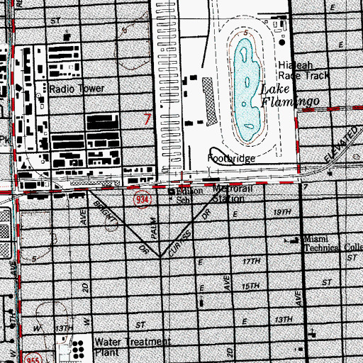 Topographic Map of Edison School, FL