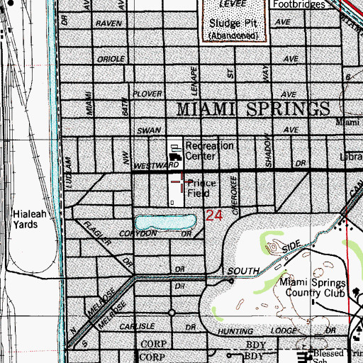 Topographic Map of Prince Field, FL