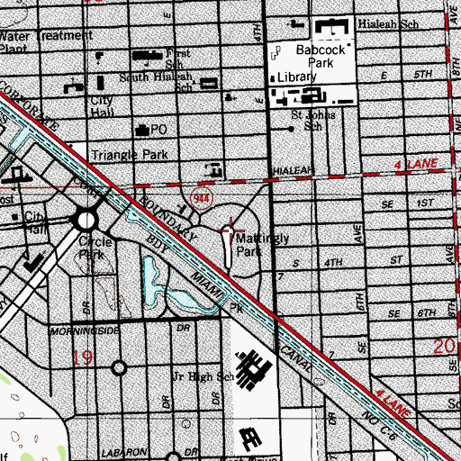 Topographic Map of Mattingly Park, FL