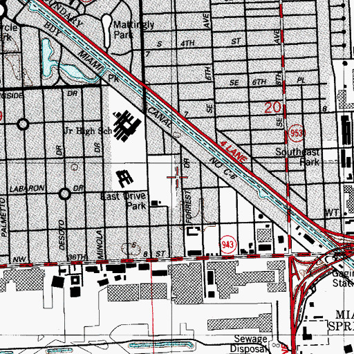 Topographic Map of East Drive Park, FL