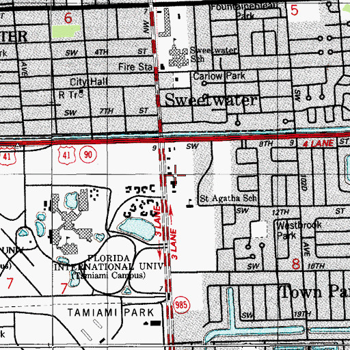 Topographic Map of Saint Agatha School, FL