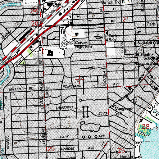 Topographic Map of Grapeland Heights Park, FL
