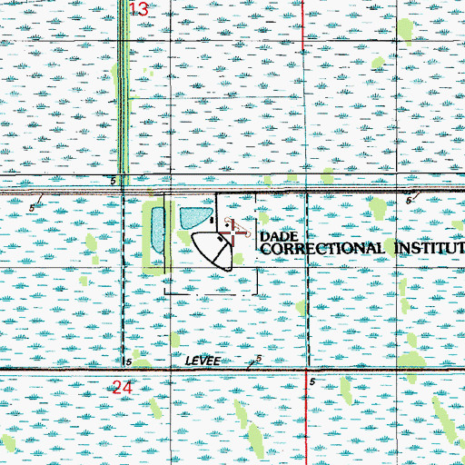 Topographic Map of Dade Correctional Institute, FL