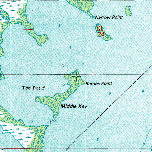 Topographic Map of Barnes Point, FL
