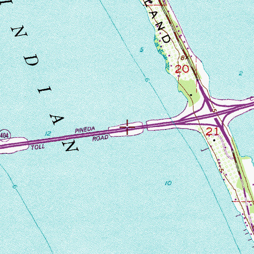 Topographic Map of Pineda Causeway, FL