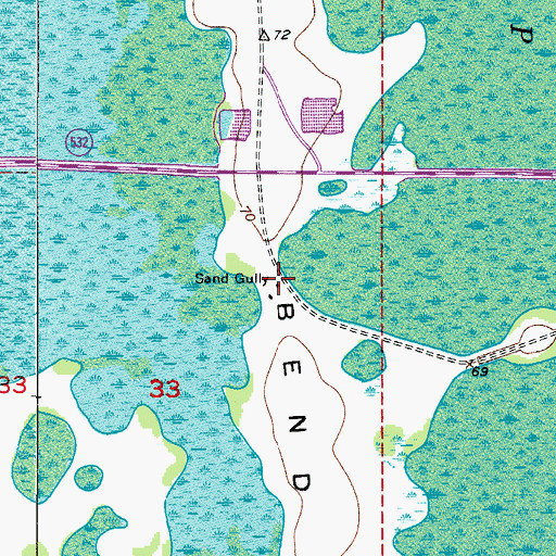 Topographic Map of Sand Gully, FL