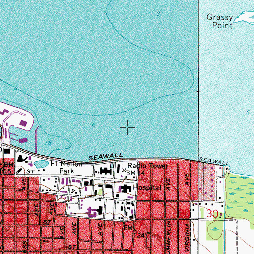 Topographic Map of Sanford Airport, FL