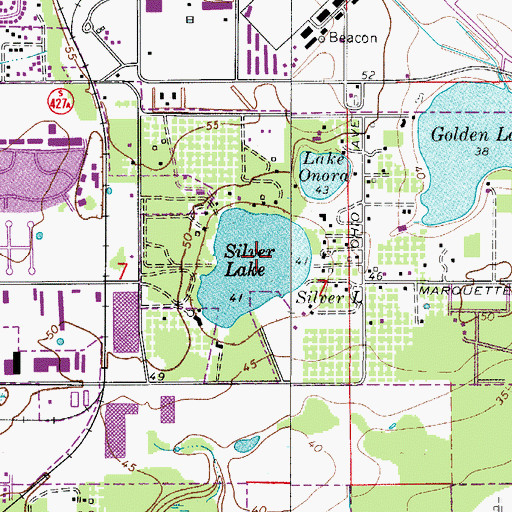 Topographic Map of Silver Lake, FL