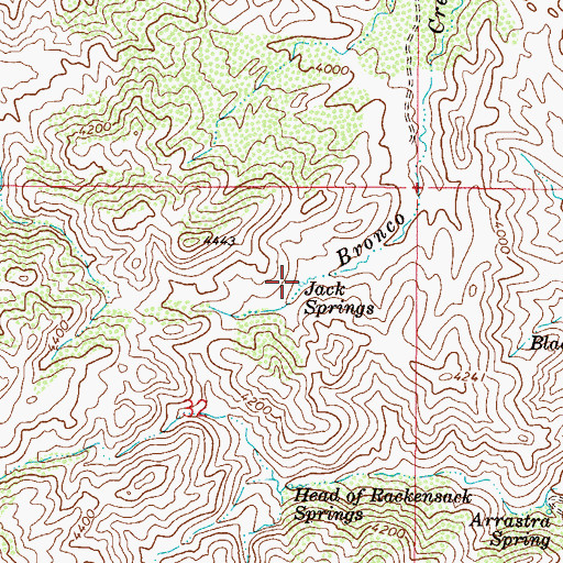 Topographic Map of Jack Springs, AZ