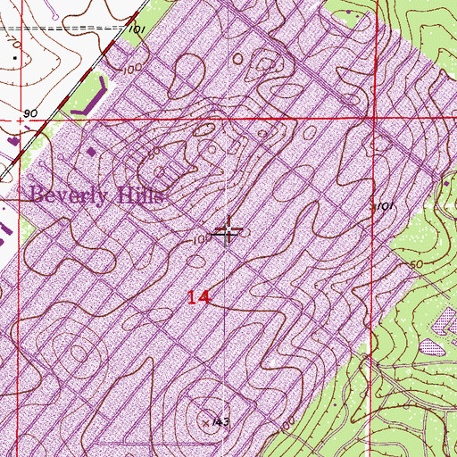 Topographic Map of Beverly Hills, FL