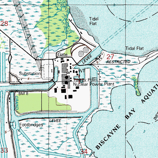 Topographic Map of Turkey Point Nuclear Power Plant, FL