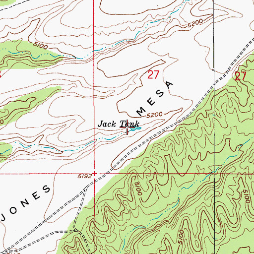 Topographic Map of Jack Tank, AZ