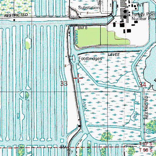 Topographic Map of Grand Canal, FL