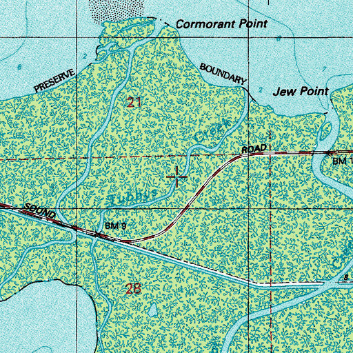 Topographic Map of Tubbys Creek, FL
