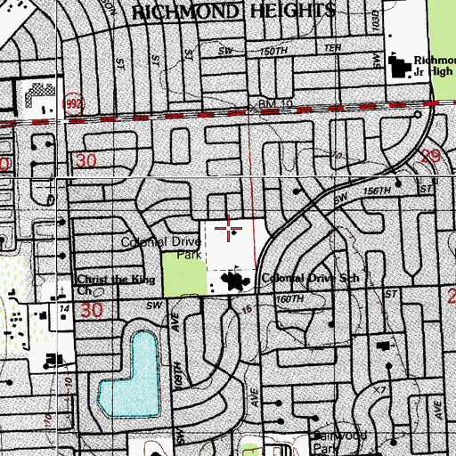 Topographic Map of Colonial Drive Park, FL