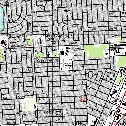 Topographic Map of West Perrine Park, FL