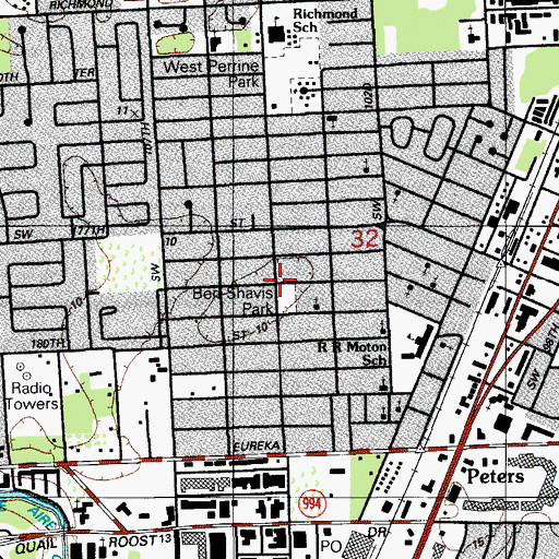 Topographic Map of Ben Shavis Park, FL